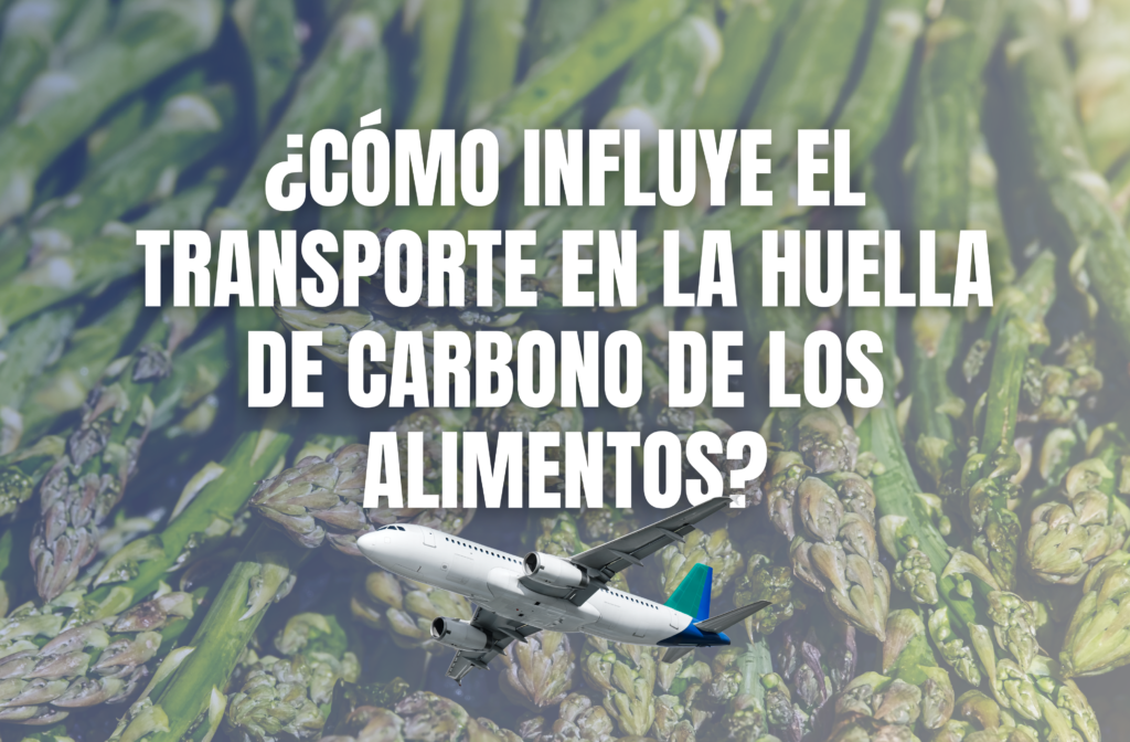 Portada transporte de la huella de carbono de alimentos de espárragos